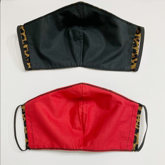 CHEETAH / LEOPARD Print Face Mask w/ BLACK Lining - Picture 5 of 5